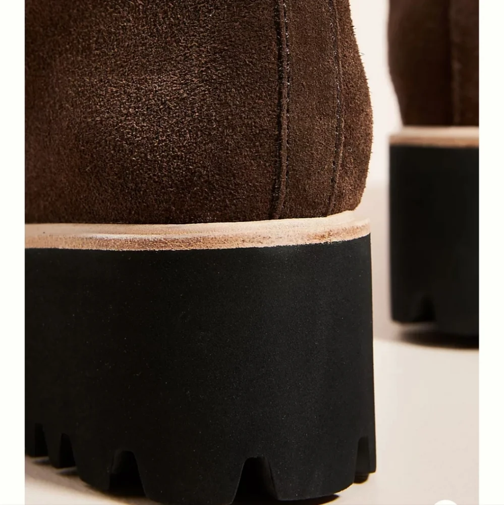 Anthropologie All Black Sherpa Lace-up Boots - Brown - Picture 4 of 11